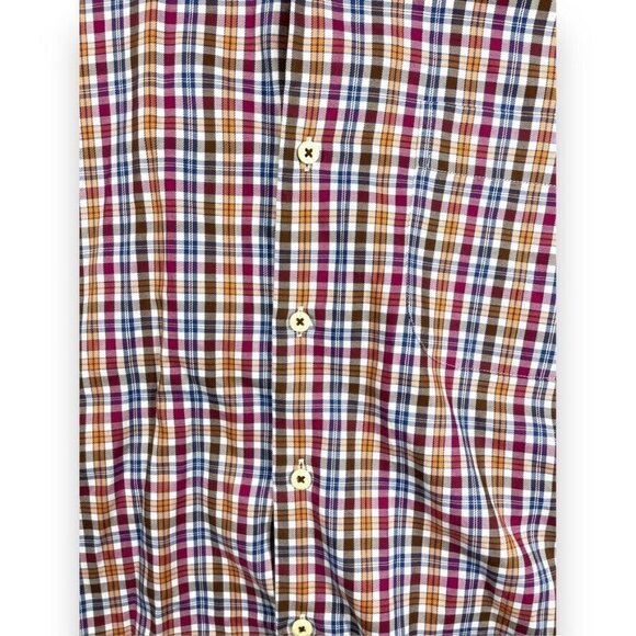 Peter Millar Collection Mens Size XL 100% Cotton Button Down Multi Plaid Shirt - Picture 3 of 9